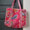 Sac à main indien en coton matelassé rose