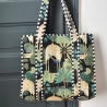 Sac à main indien en coton matelassé noir