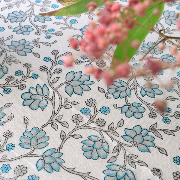 Nappe indienne en coton imprimée