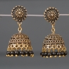 Boucles d'oreilles indiennes Jhumki dorées et noires