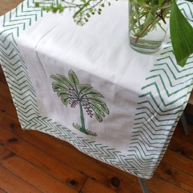 Chemin de table indien artisanal en coton