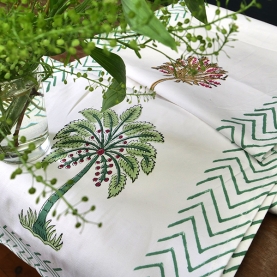 Chemin de table indien artisanal en coton