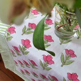 Chemin de table indien artisanal en coton