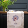 Indian handcrafted cotton table runner grey and blue