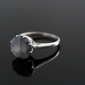 Bague indienne en argent et labradorite T58