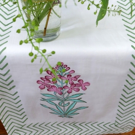 Chemin de table indien artisanal en coton