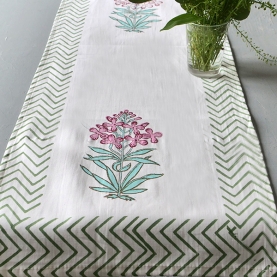 Chemin de table indien artisanal en coton