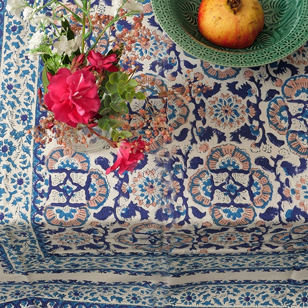 Nappe indienne en coton imprimée