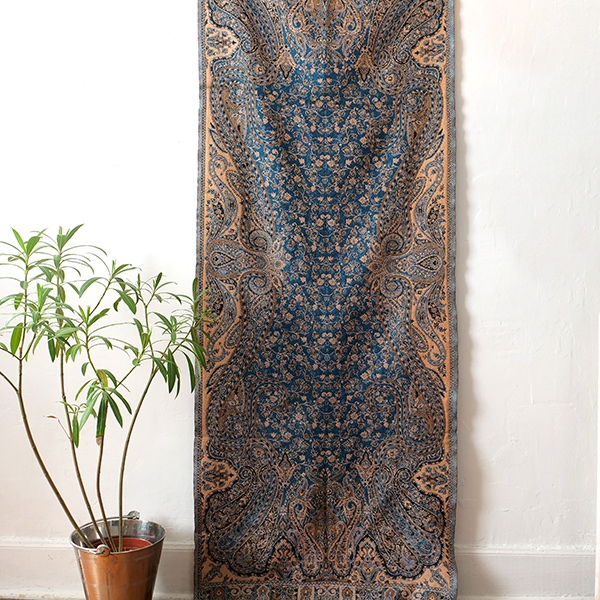 Indian woven wall hanging Mangoes blue and orange