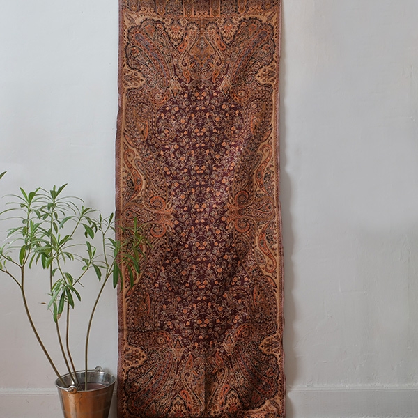 Indian woven wall hanging Mangoes maroon and orange