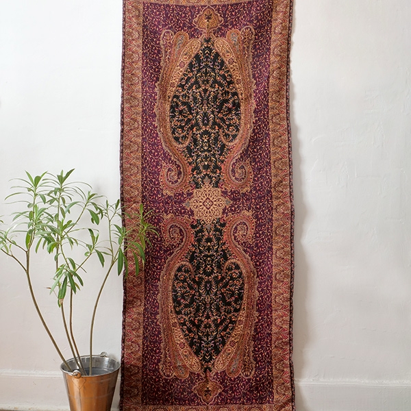 Indian woven wall hanging Mangoes pink and black