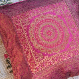 Housse de coussin indienne Benarasi