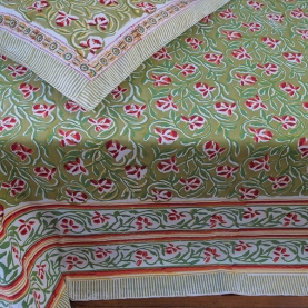 Parure de lit indienne en coton imprimé