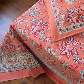 Dessus de lit indien en coton imprimé
