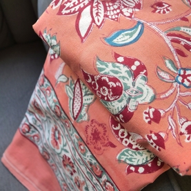 Couvre-lit indien en coton imprimé