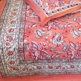Parure de lit indienne en coton imprimé