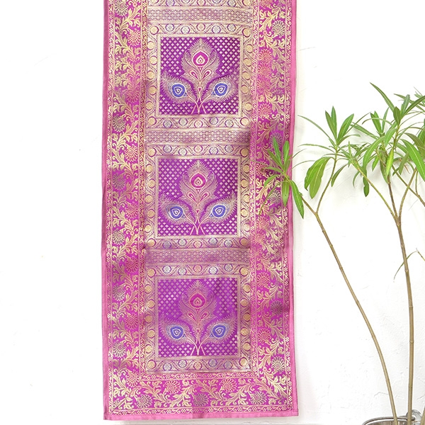 Indian Benarasi wall hanging Magenta color