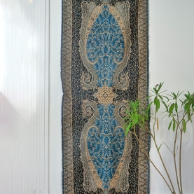 Indian woven wall hanging Mangoes blue and black