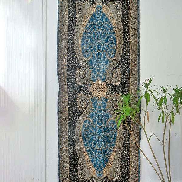 Indian woven wall hanging Mangoes blue and black