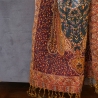 Tapis mural indien tissé Mangues bordeaux et noir