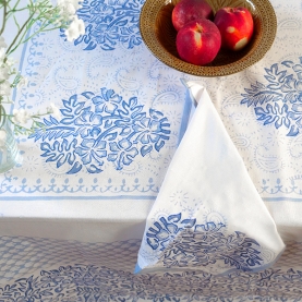 Nappe indienne en coton avec 6 serviettes
