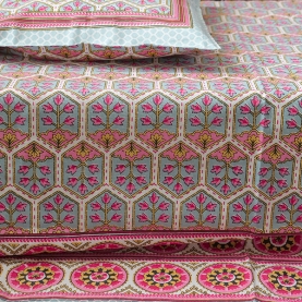 Parure de lit indienne en coton imprimé