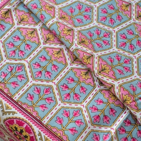 Couvre-lit indien en coton imprimé