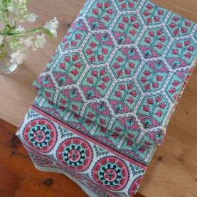Dessus de lit indien en coton imprimé