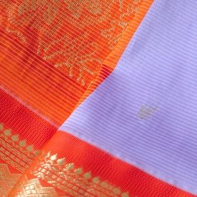 Indian saree silky fabric purple and orange