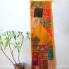 Tissu mural indien artisanal Patchwork jaune