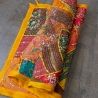 Tissu mural indien artisanal Patchwork jaune