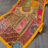 Tissu mural indien artisanal Patchwork jaune