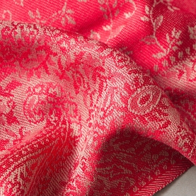 Indian knitted scarf Flowers red color