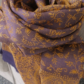 Echarpe indienne tissage floral
