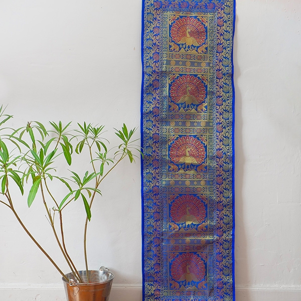Indian Benarasi wall hanging Blue color