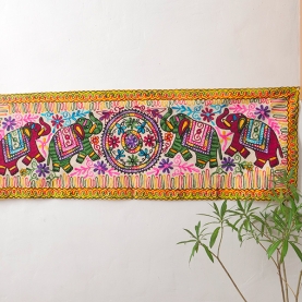 Indian handcrafted cotton wall hanging Elephants