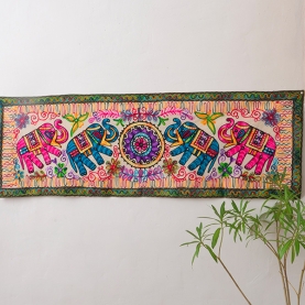 Indian handcrafted cotton wall hanging Elephants