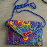 Indian handcrafted small handbag Kuch dark blue