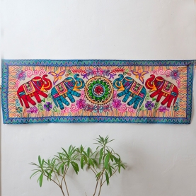 Indian handcrafted cotton wall hanging Elephants