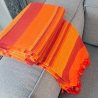 Indian cotton sofa or bed cover Kerala orange and maroon