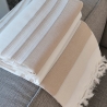 Indian cotton sofa or bed cover Kerala white and beige