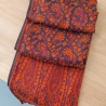 Echarpe indienne tissage Mangues noir et rouge