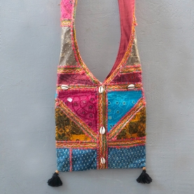 Sacoche indienne en tissus patchwork
