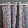Indian printed cotton curtain blue and red