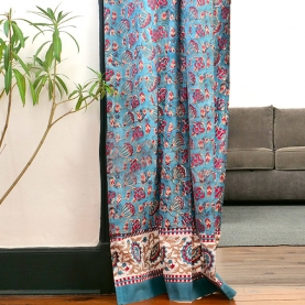 Rideau indien imprimé artisanal