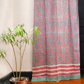 Indian printed cotton curtain