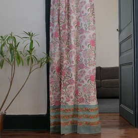 Indian printed cotton curtain
