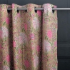 Indian printed cotton curtain green and pink