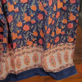 Indian handprinted cotton curtains