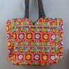 Indian handbag Matka style black and colorful